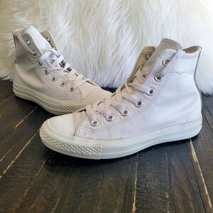 Converse Chuck Taylor All Star Hi Trainers White Leather M 4.5 W 6.5